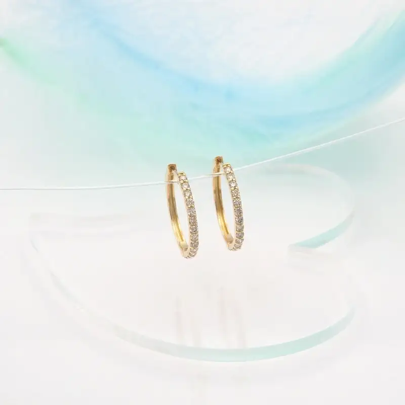 K18 0.30ct ダイヤモンド フープピアス　FP-000331 SWBT023-k18