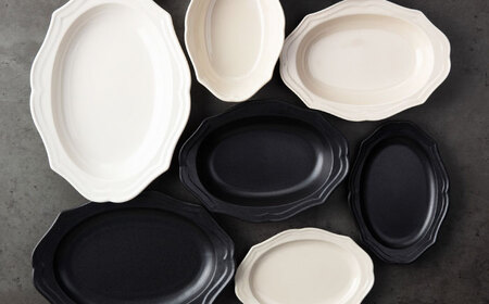 【美濃焼】fiorire-フィオリーレ-オーバルプレート 2枚セット（ivory×ivory）【Felice-フェリーチェ-藤田陶器】 皿 楕円皿 食器 [MBX136]