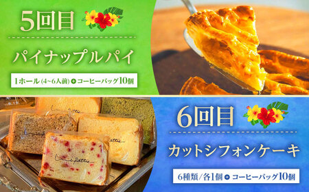 【全6回定期便】 OKINAWANスイーツ堪能定期便  (コーヒーバッグセット / 10個入り)    ケーキ 洋菓子 スイーツ ギフト お土産 冷凍 沖縄市 / 株式会社クロップ・株式会社ファーストマーク・ZAZOU・シフォンケーキショップ ウニパティ[BCZZ016]