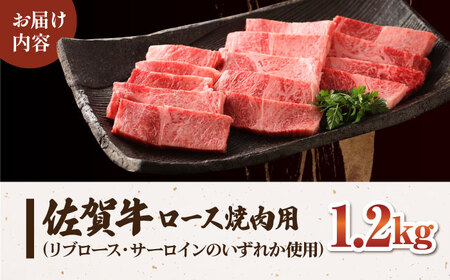 【最高級 A5ランク】 佐賀牛 ロース 焼肉用（ 1.2kg ）【肉の三栄】霜降り サーロイン リブロース BBQ[HAA153]