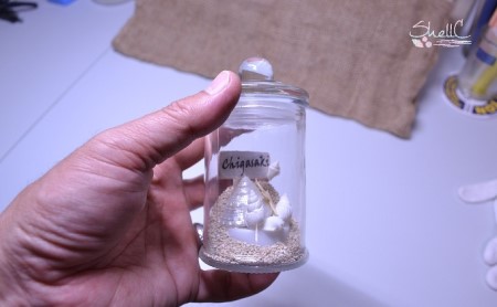 シェルランプ　【Mahalo】 雑貨 日用品 インテリア 灯り 貝殻のランプ 手作り  水色