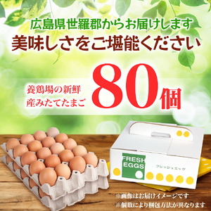 ふみちゃん家のたまご80個入 広島県 卵 タマゴ 玉子 たまご 新鮮 世羅 生みたて卵 卵かけごはん ふみちゃん だし巻き オムライス スイーツ TKG A027-02