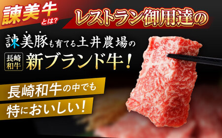【ブランド牛＆ブランド豚の焼肉食べ比べ】諫美牛 上カルビ 300g ＆ 黒豚諫美豚プレミアム100 バラ肉 300g / カルビ 牛肉 食べ比べ A5 焼肉 豚バラ スライス ぶた ばらすらいす 小分け 肉 薄切り / 諫早市 / 株式会社土井農場[AHAD103]