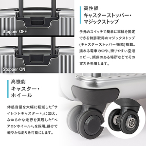 PROTeCA INRYU METALLIC 03525(11シルバー) 108L J5 インリュウ スーツケース 双輪 日本製 キャスターストッパー 10日以上の旅行におすすめ