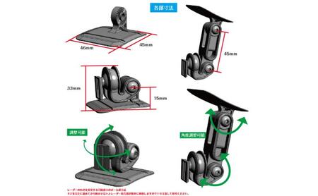 [モバイクス] セルスター レーダー探知機用 取付ステー【RD-CELLSTAR1】ダッシュボード(曲面対応) 吊り下げも可能なブラケット(RO-120 / RO-111 マウントベース/レーダー購入時 付属品の代用品)