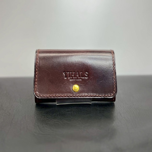 YIHALS ハンドメイド 牛革 名刺入れ ライトブラウン《靴屋が手掛ける革製品》 [0656]