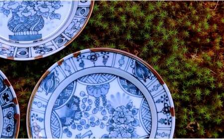 有田焼 渕錆藍華牡丹地紋様図 21cm 皿 ～華一園シリーズ～【西山錦華堂】食器 器 うつわ 皿 プレート 牡丹 手描き 50000円 5万円 A50-296