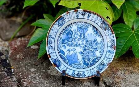 有田焼 渕錆藍華牡丹地紋様図 24cm 皿 ～華一園シリーズ～【西山錦華堂】食器 器 うつわ 皿 プレート 牡丹 手描き 55000円 A55-145