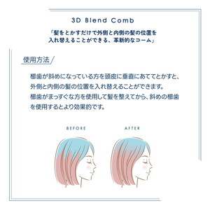 【業界初！部分ウィッグを自然に馴染ませる】QAMOJI 3D Blend Comb（カモジ 3D ブレンドコーム）ホワイト ｜ 部分ウィッグ用 コーム 紫外線対策 退色防止 簡単スタイリング 2WAYタイプ 特許申請中 ギフト 贈り物 母の日　※離島への配送不可