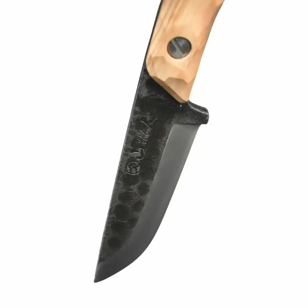 [山人] フルタング鉈ナイフ オリーブ柄　本革ケース付　フルタング仕様　キャンプ用品　アウトドア用品　燕三条【096S003】
