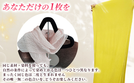 ＜天然染料で染めあげたシルクショール 1枚（藍／茶／黄／赤紫／茜／桜）＞ 国産 天然染料 絹 シルク ショール  選べる カラー ６色 レディース プレゼント 西予産 藍染 伝統工芸 愛媛県西予市蚕糸業振興協議会 西予市【常温】『1か月以内に順次出荷予定』NES0006