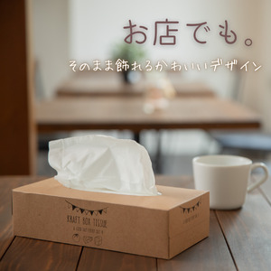 【定期便3回 3ヶ月毎】エルモア ティッシュ 30箱｜Kazaru×Kraftyラインアート｜ボックスティッシュ ティッシュペーパー 5箱 6パック