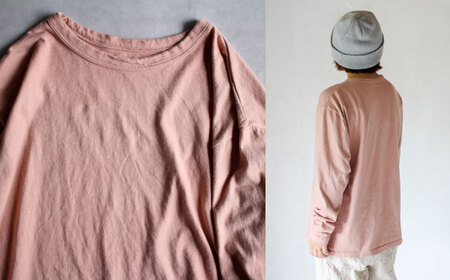 kito オーガニックコットン ロンT 【桜鼠色】 / オーガニック コットン 綿100　手染め 草木染め ロンＴ ロングＴシャツ 長袖 ロングスリーブ トップス ファッション インナー 女性用 レディース ギフト 贈答 プレゼント / 大村市 / ISTIST[ACZW039]