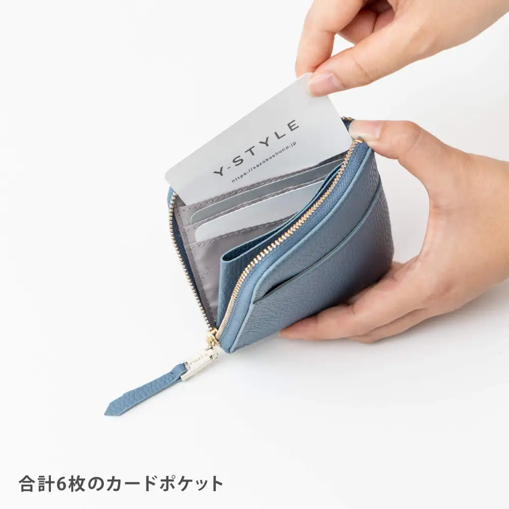 Y-STYLE 魔法の収納 薄型ミニウォレット【ブルー】