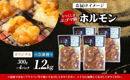大沼亭 市場直営店 ホルモン オリジナル 約1.2kg ホルモン焼き 豚ホルモン 豚ホル ぷるぷる とろける 食感 お酒のお供 おつまみ おかず ごはんのお供 冷凍 うつくしまエゴマ豚 お取り寄せグルメ 送料無料 福島県 郡山市