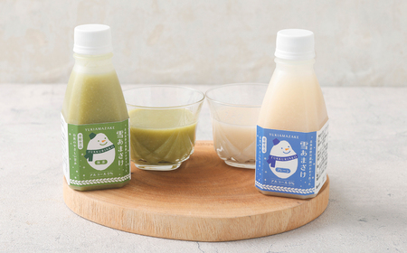 米麹 の 甘酒 雪あまざけ（ プレーン ・ 抹茶 ） 220ml×6本 計1.32L ノンアルコール 静川農園 2種 セット 砂糖不使用 米麹発酵 北海道 浦臼町