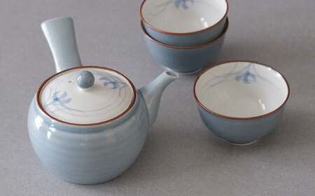 【陶器市特集】【波佐見焼】グレー蘭 急須茶器揃 湯呑み 茶器 食器【西海陶器】[OA491]