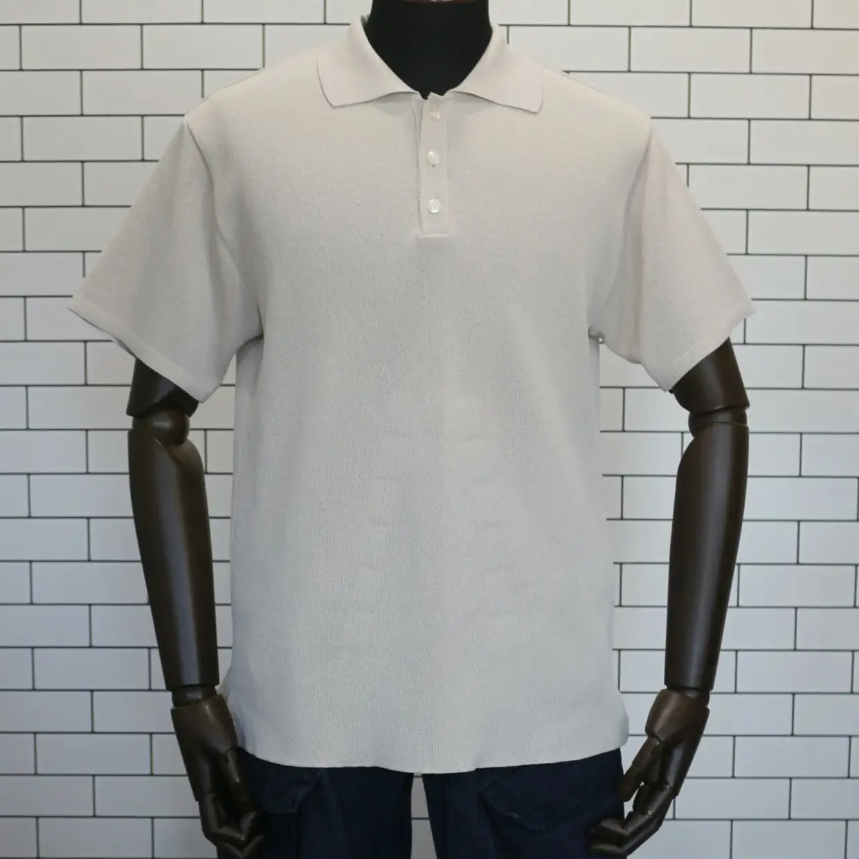 体にやさしいニットポロシャツ グレーLL | 新潟県 五泉市 ニット