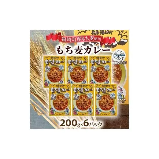 もち麦カレー 6箱入 福崎町産もち麦使用 レトルト カレー もち麦 お手軽 非常食 保存食
