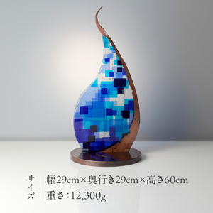 作家が手掛けるガラス作品 オブジェ「 drop by drop 」手作り 創作ステンドグラス工房 ビッグハウス 生駒市 家具 インテリア ガラス 工芸品 プレゼント用 ギフトお取り寄せ 送料無料