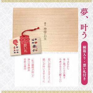 【ふるさと納税】＜薫る神様のお米 奉納米 縁起米 想い札付き 3合×3袋（桐箱入）＞ 贈答用 受験生や大切な人への贈り物に◎ 希少米 香り米 奇跡の復活 ふさなり 栽培期間中、化学農薬化学肥料不使用【常温】