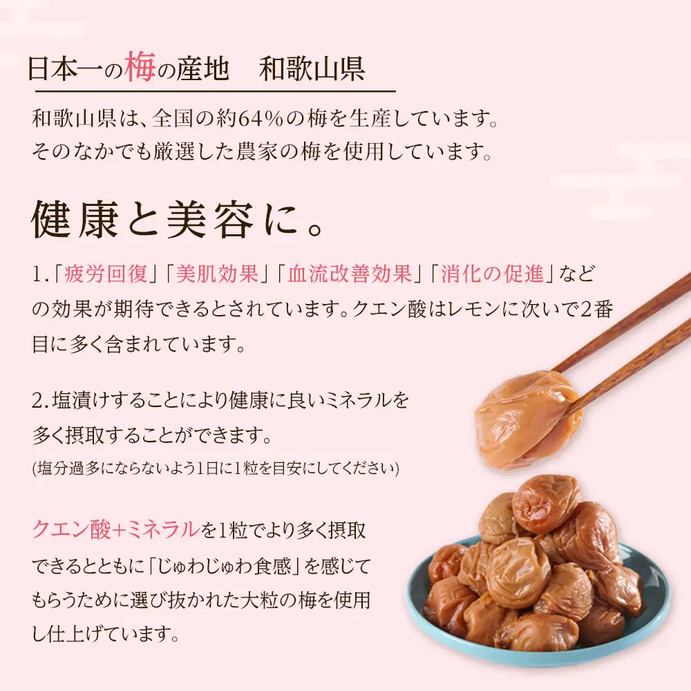 無選別 和歌山の完熟南高梅 味が染み込んだ梅干し はちみつ味 500g 塩分10％