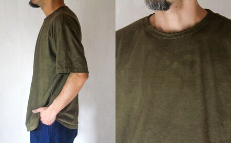 オーガニックコットン 完熟Tシャツ　【海松色】 Sサイズ / オーガニック コットン 綿100　手染め 草木染め Ｔシャツ 半袖 トップス ファッション インナー 女性用 レディース 男性用 メンズ ユニセックス 男女兼用 ギフト 贈答 プレゼント / 大村市 / ISTIST[ACZW060-1]