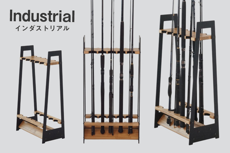 釣り ロッド スタンド 10本 収納 インダストリアル [UROKO DESIGN 長崎県 平戸市 hr42bhb510016]