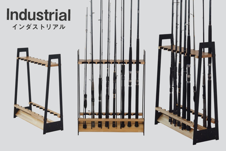 釣り ロッド スタンド 16本 収納 インダストリアル [UROKO DESIGN 長崎県 平戸市 hr42bhb510019]