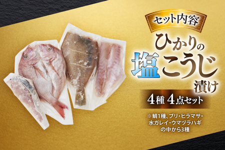 漬け魚 漬魚 塩麹 塩こうじ 魚介 詰め合わせ ひかりの塩麹 4種 セット [ひかり 長崎県 平戸市 hr42bgy420312]