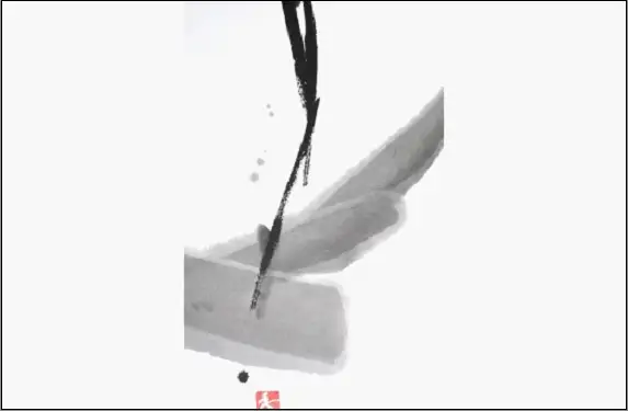 福岡市ゆかりの墨象作品《慈影》原画（A3額装）／「静かなる強さの系譜」黒田官兵衛シリーズより