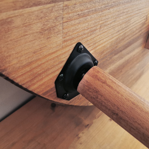 [木脚] 天然木のダイニングテーブル (ラウンド) W90×D90×H72cm [2429]