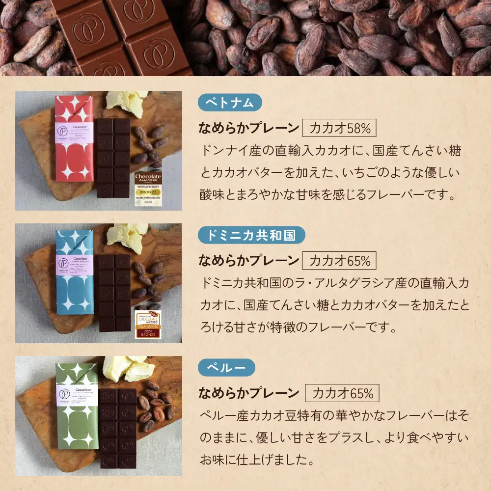 【Premarché Cacaolate Lab】国際コンテスト入賞店の手づくりチョコレート 産地食べ比べ6枚セット ＜セットC＞｜京都 チョコレート専門店 人気セット スイーツ スイーツ