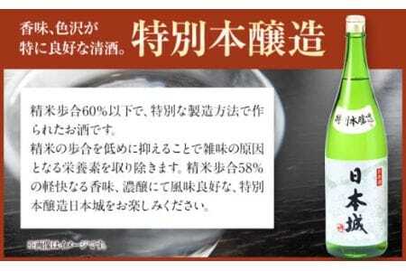 日本酒 日本城 吟醸純米酒 と 特別本醸造 2種 1.8L 