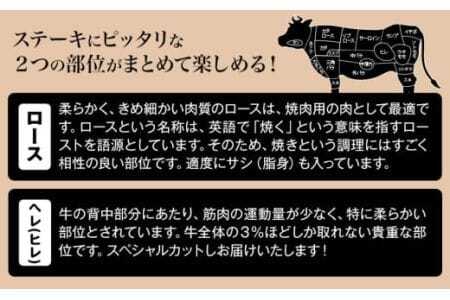 和歌山産 高級和牛 熊野牛 ステーキセット ロース ヘレ 約640g 