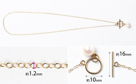 【7営業日以内発送】あこや真珠 ネックレス 8.0-8.5mm 14KGF K14 マンテル あずきチェーン パール レディース アクセサリー ゴールド