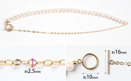 【7営業日以内発送】あこや真珠 ネックレス 6.0-6.5mm 14KGF K14 マンテル ハーフ ペタルチェーン パール レディース アクセサリー ゴールド