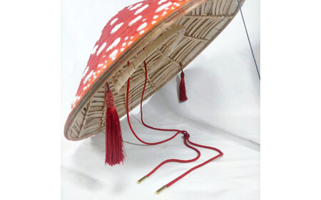 蓄光BENITENGASA・プレミアム 赤 ベニテン笠 光る ベニテングタケ タッセル 竹笠 大阪府高槻市/サンドセルショップ[AOBO025]