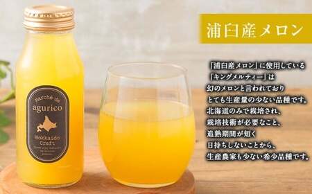 agurico メロン飲み比べセット180ml×24本 計4.32L 2種 メロンジュース ジュース キングメルティー フルーツ 果物 北海道 浦臼町