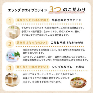 【3営業日以内発送】ELANDA エランダ 甘くない ホエイ プロテイン プレーン風味 900g 2袋セット