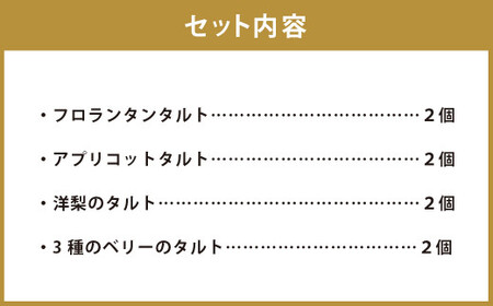 【Bateau a tartes】 タルト屋さんの4種タルト詰め合わせ 各2個 計8個