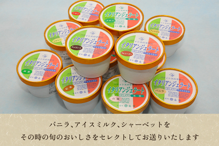 【定期便3ヶ月毎月お届け】京家のイタリアンジェラート&オリジナルシャーベット おまかせ12個セット
