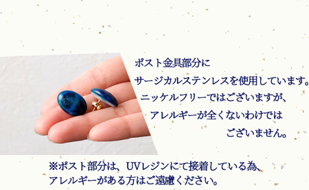 夜空と三京ダム ピアス 1個 両耳用 幅2cm UVレジン ニッケルフリー サージカルステンレス アクセサリー ファッション 鹿児島県 天城町