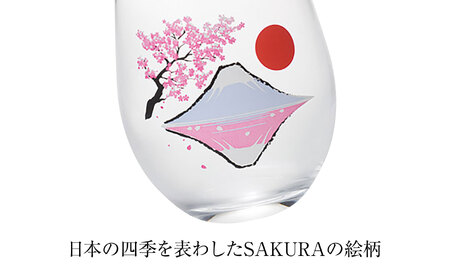 温度で変化する器 フリーグラス 『冷感赤富士桜』　 多治見市 / 丸モ高木陶器[TBA260]