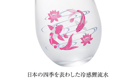 温度で変化する器 フリーグラスペアセット 『冷感鯉流水』　 多治見市 / 丸モ高木陶器[TBA266]