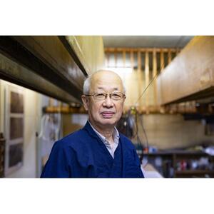 （淡藤色）【江戸小紋 石塚染工】伝統工芸士による江戸小紋反物  フランス縞