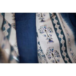 職人の技が光る美しい暖簾（木版染め　更紗紋）