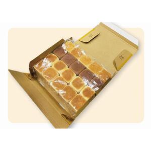 【冷凍発送】植物性の原材料のみで作るキューブパン　全4種類詰め合わせセット(プレーン・ココア・イチゴ・オレンジ各5個　合計20個)　