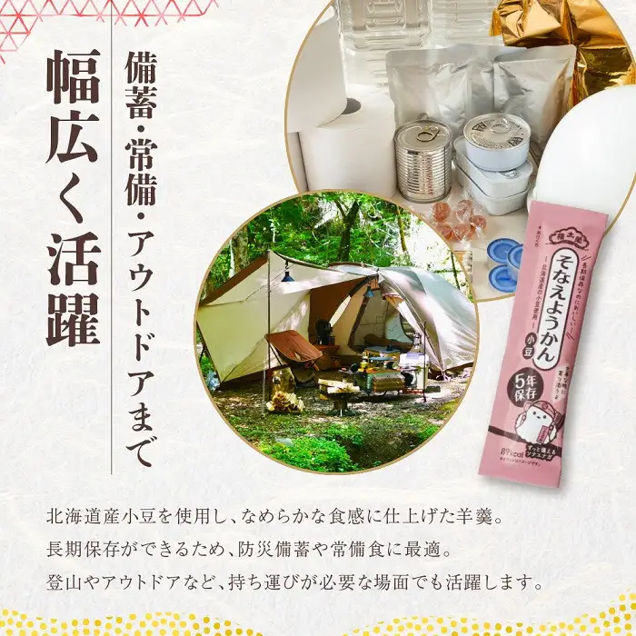 【榮太樓】 5年そなえようかん 小豆100本入(5年保存) | 羊羹