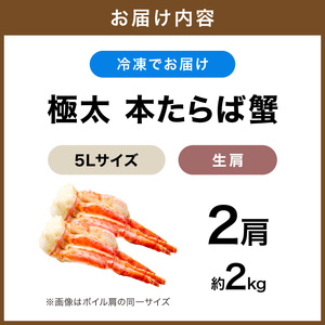 【2肩約2kgの極太5Lサイズ】一番人気！ 本たらば蟹 生肩 約2kg【ふるさと納税3.0】【087B-037】